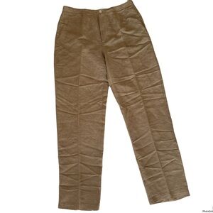 VTG Chico's Design Women’s Silk Linen Muted Gold Pants 30x30 High-Waisted